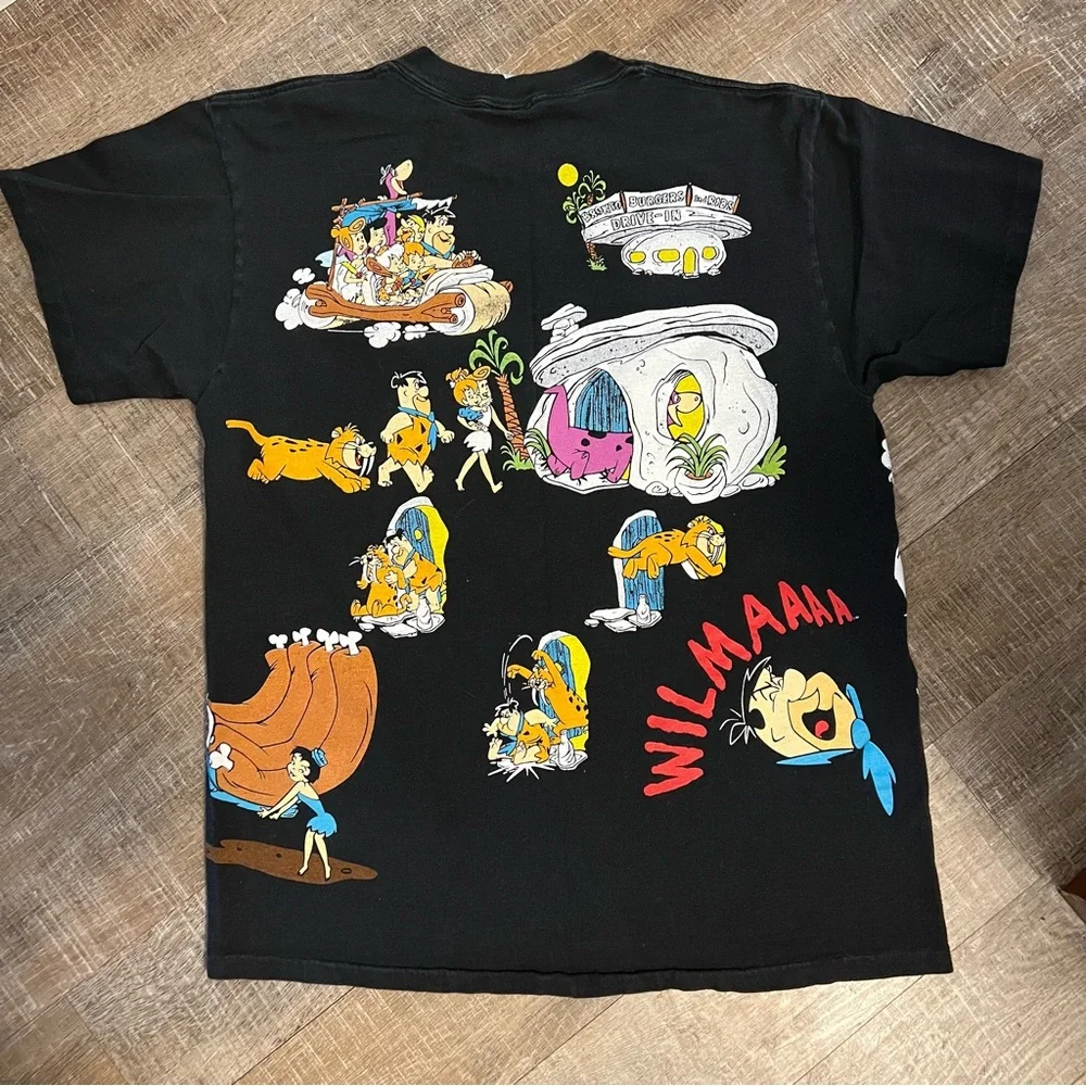 CLOSET CLOSING Flintstones T Shirt Vintage Tultex 1994 90s Front & Back Graphics - Picture 2 of 16